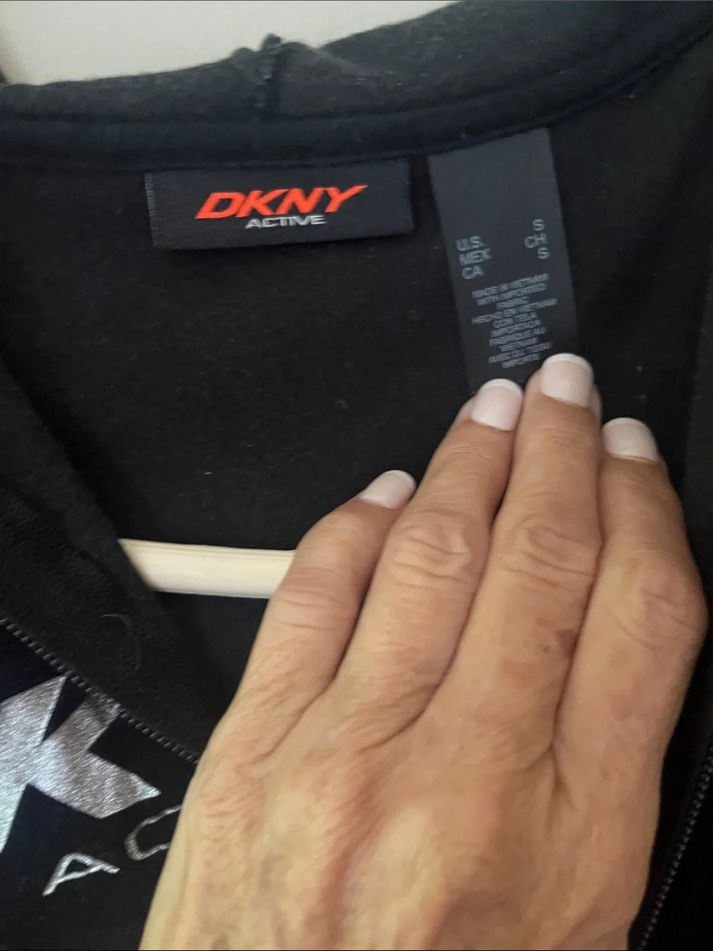DKNY Black Velvet Zip Hoodie and Skirt Two-Piece Set